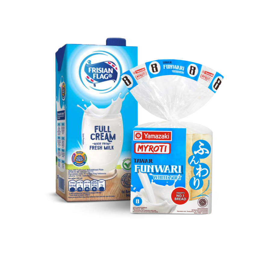 [Bundle] 1 Frisian Flag Family UHT Milk Full Cream 946ml + 1 My Roti Roti Tawar Funwari 380gr