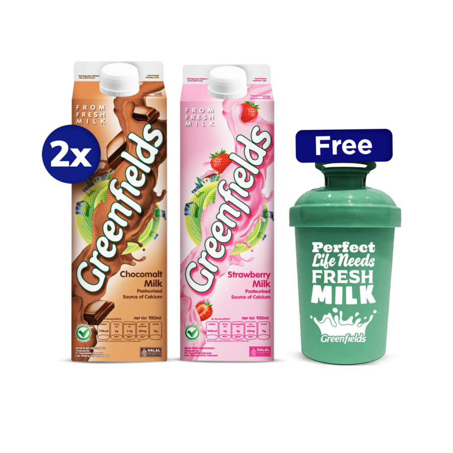 Buy Greenfields Fresh Milk 950 ml Triple Pack Choco Strawberry FREE Tumbler [Limited]