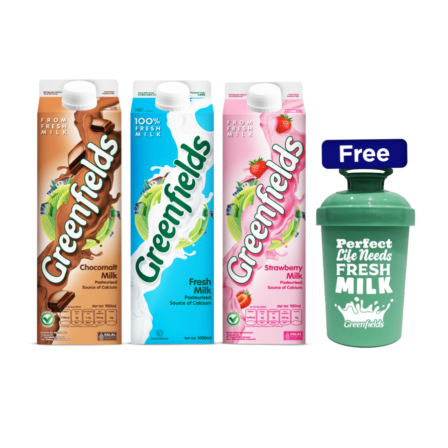 Buy Greenfields Fresh Milk 950 ml Triple Pack Mix Variants FREE Tumbler [Limited]