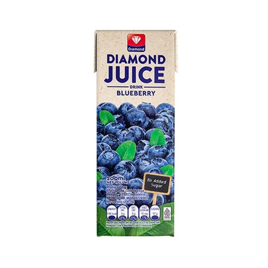 Diamond Juice Blueberry Unsweetened UHT 200ml