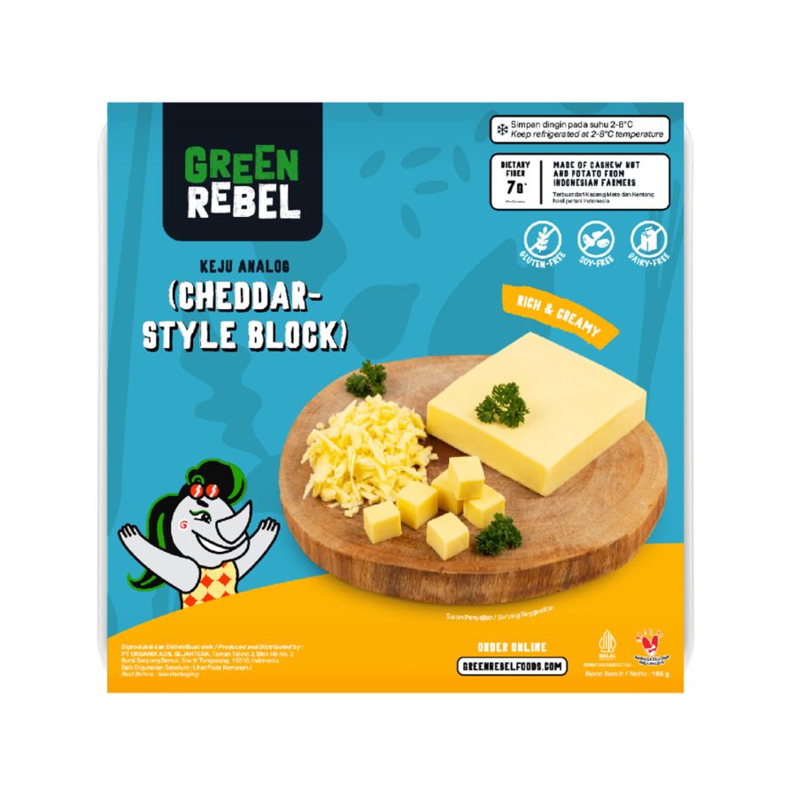 Green Rebel Cheddar Style Block 165gram