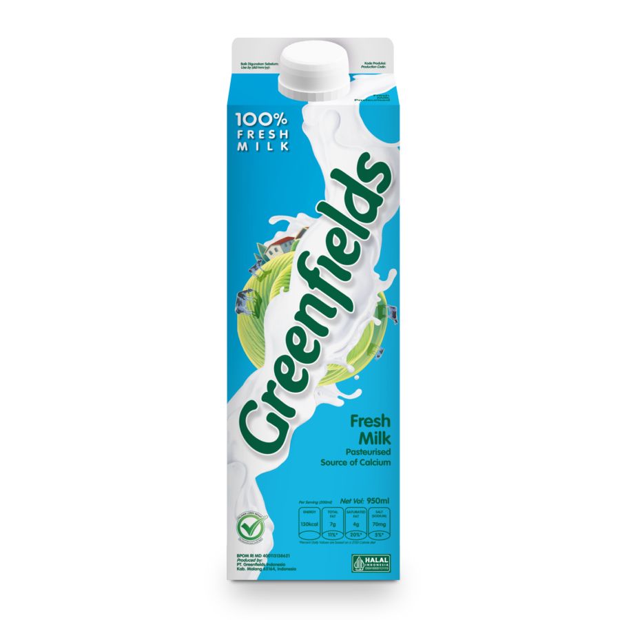 Greenfields Fresh Milk Plain/Susu Segar 950ml