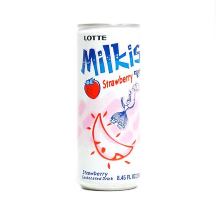 Lotte Milkis Stawberry Soda Susu Rasa Strawberry