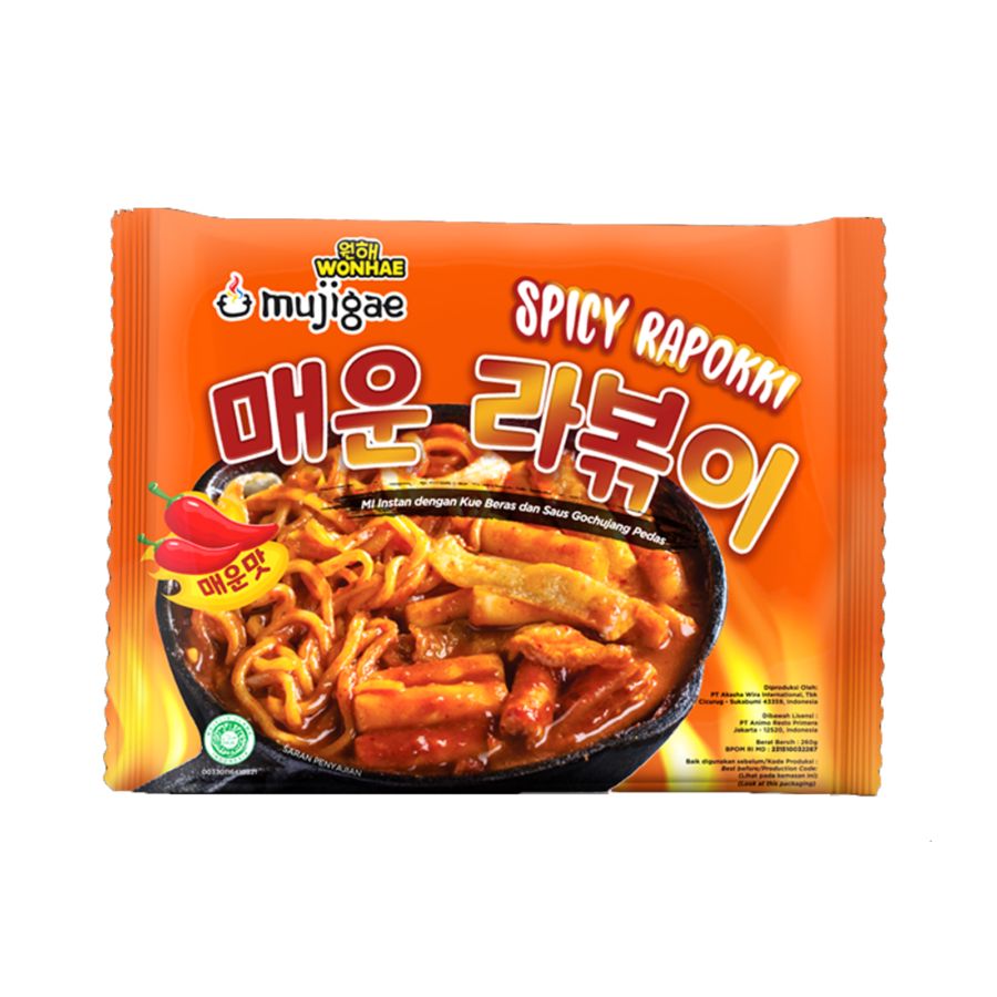 Mujigae by Wonhae Spicy Rapokki 260gram