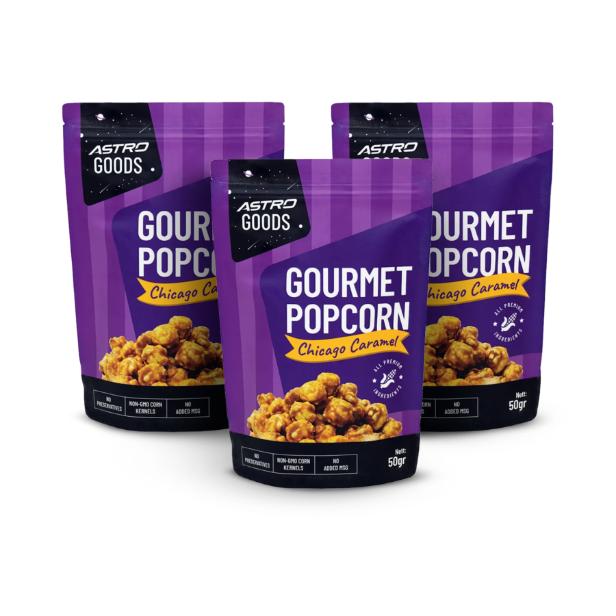 Paket 3 Popcorn Chicago Caramel 50gr Astro Goods
