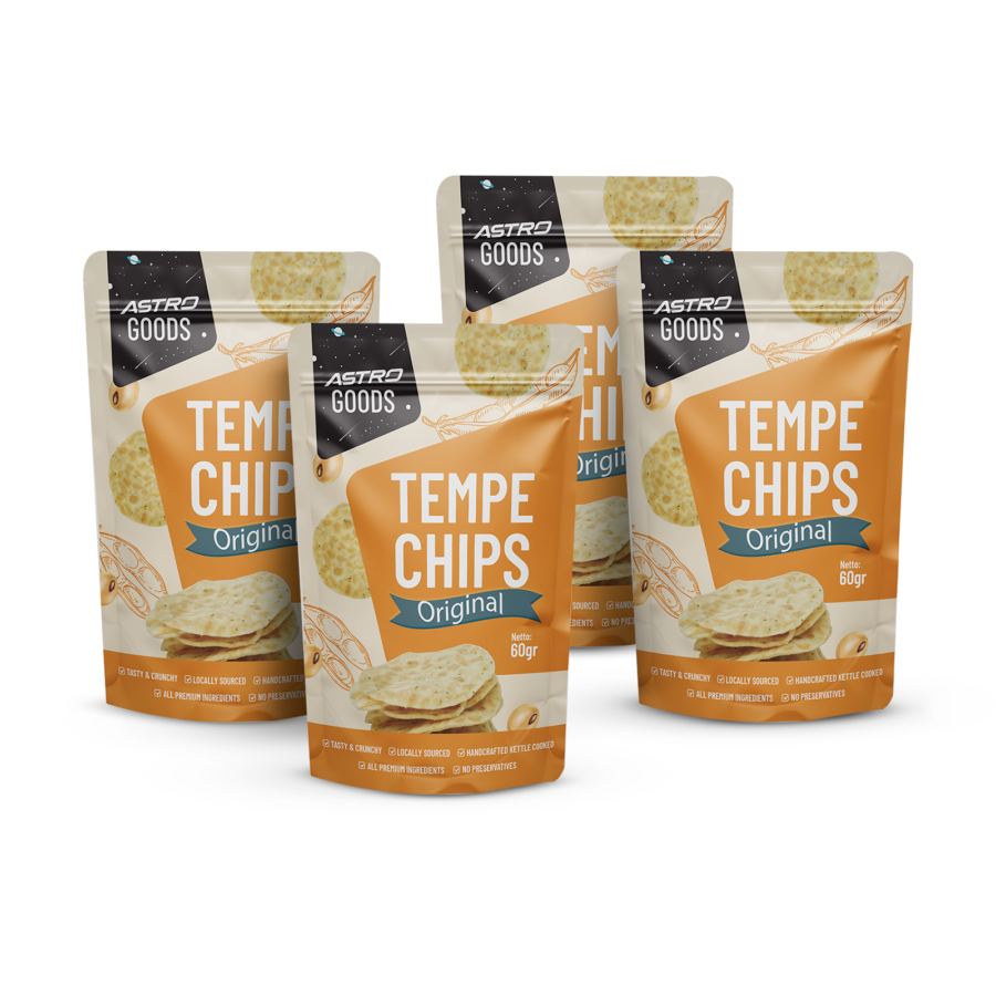 Paket 4 Tempe Chips Original Non MSG 60gr Astro Goods