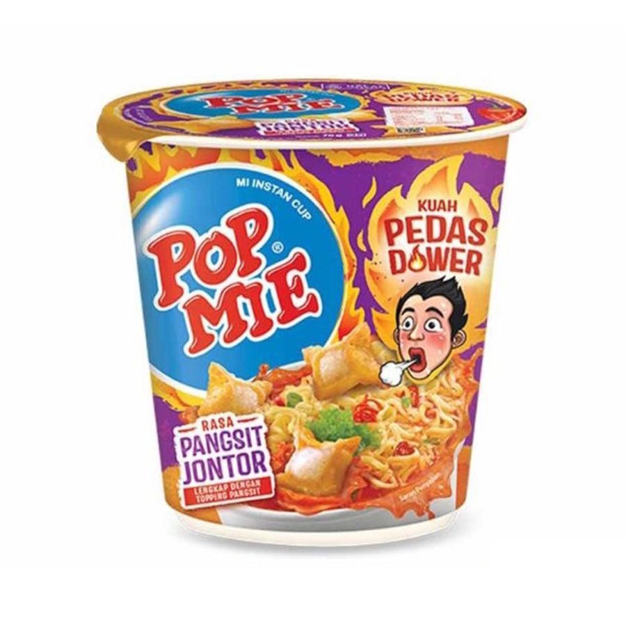 Pop Mie Kuah Pangsit Jontor Pedas Dower Mie Instan Cup 75gram