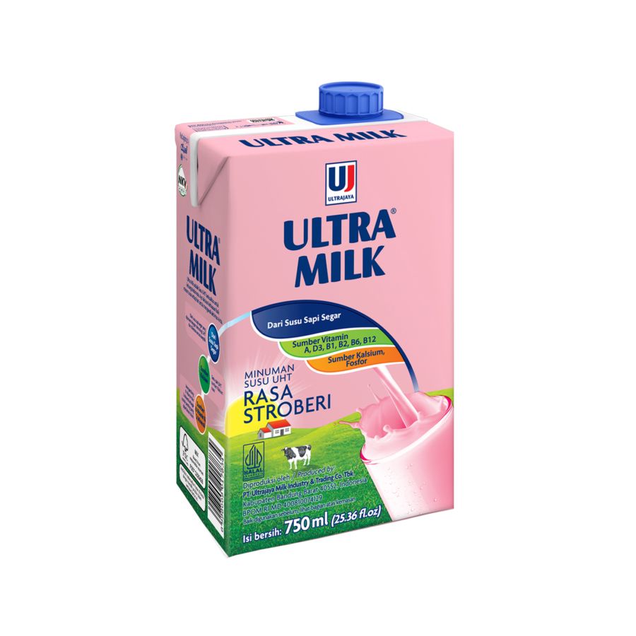 Ultra Milk Strawberry Susu UHT 750ml