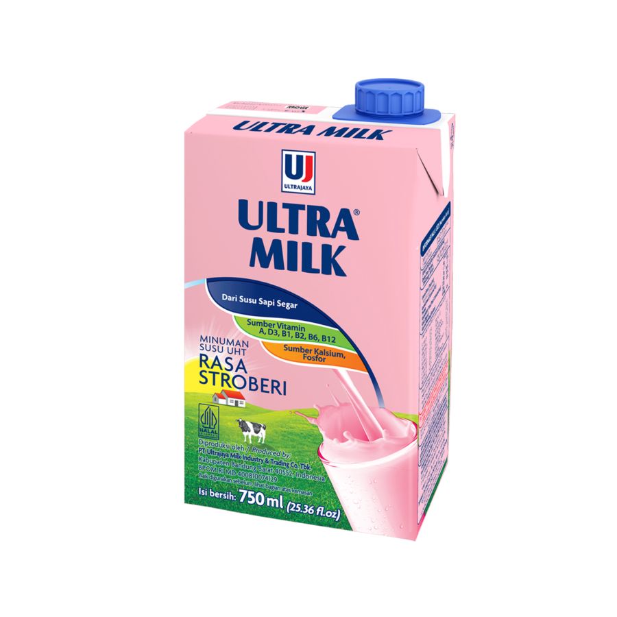 Ultra Milk Strawberry Susu UHT 750ml