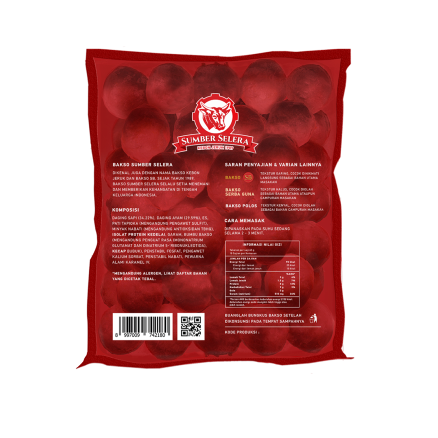 Sumber Selera Bakso SB Serbaguna Daging Sapi dan Ayam 50pcs 650gram