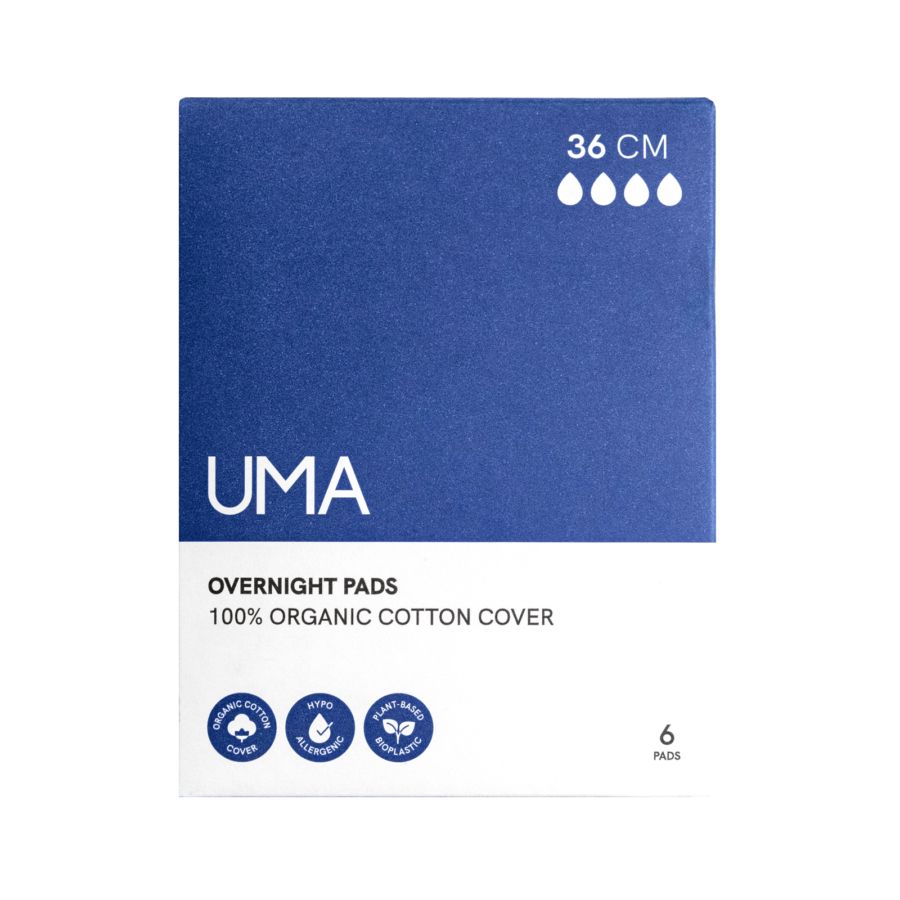 UMA Overnight Pads/Pembalut Organik Biodegradable 6pcs - 36cm 1packs