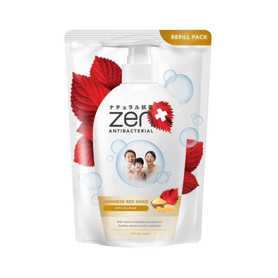 Zen Antibacterial Body Wash Red Shiso & Sulphur Pouch 400ml 400ml