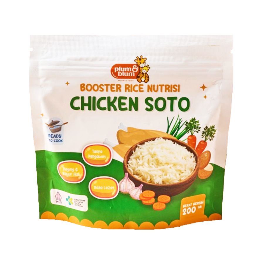 Plum & Blum Booster Rice Nutrisi Chicken Soto MPASI 200gram