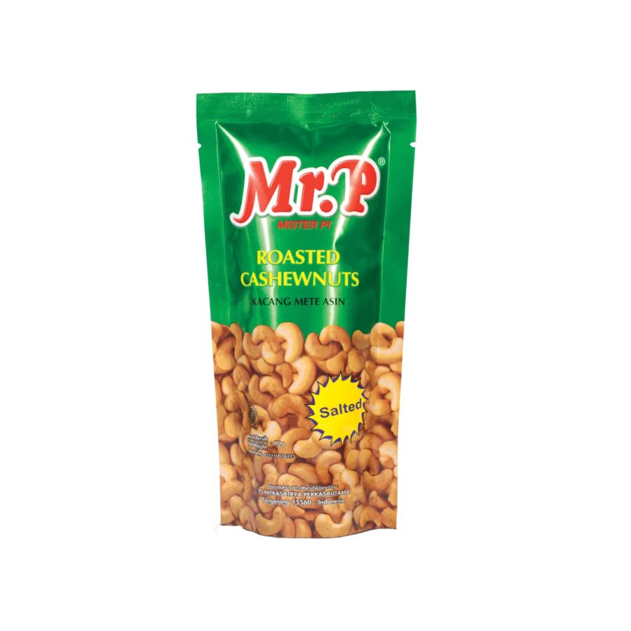 Mr. P Roasted Cashew Nuts Kacang Mete Panggang Rasa Lightly Salted 80gram