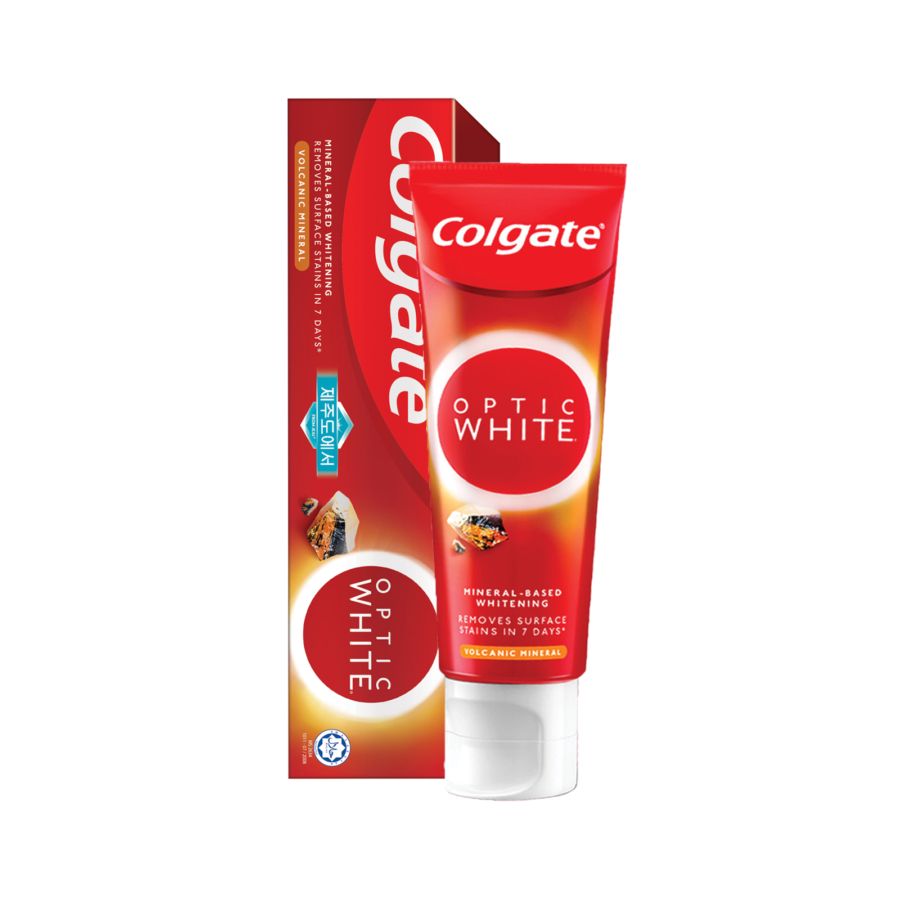 Colgate Optic White Whitening Toothpaste Volcanic Mineral/Pasta Gigi 100gram