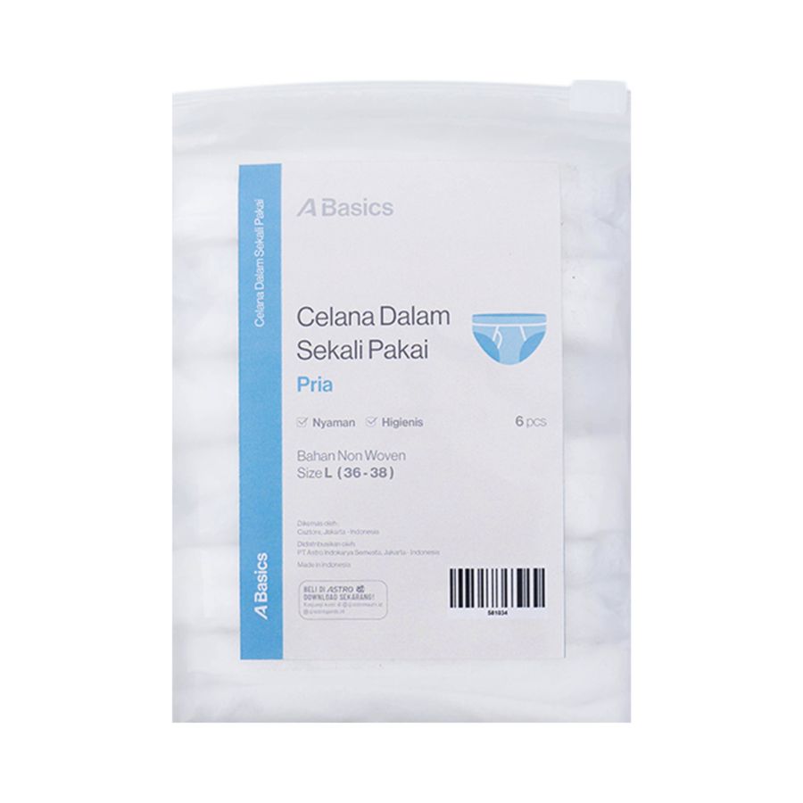 Celana Dalam Disposable Pria L isi 6pcs - A Basics 6pcs