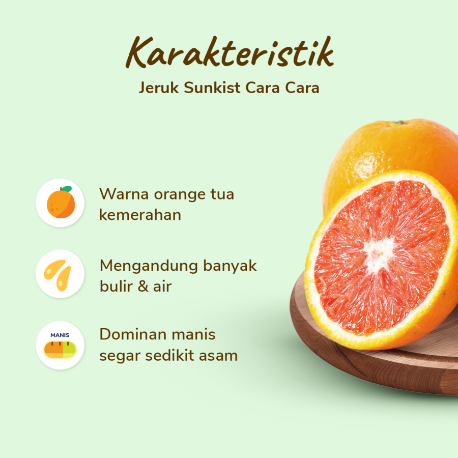 Jeruk Sunkist Cara Cara Seedless Astro Farm pack 3-6 pcs 850-950 gram