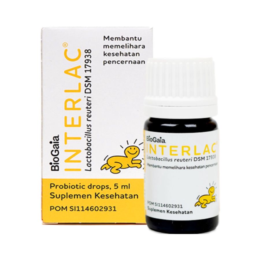 Interlac Probiotik Drops/Menjaga Kesehatan Saluran Pencernaan  5ml