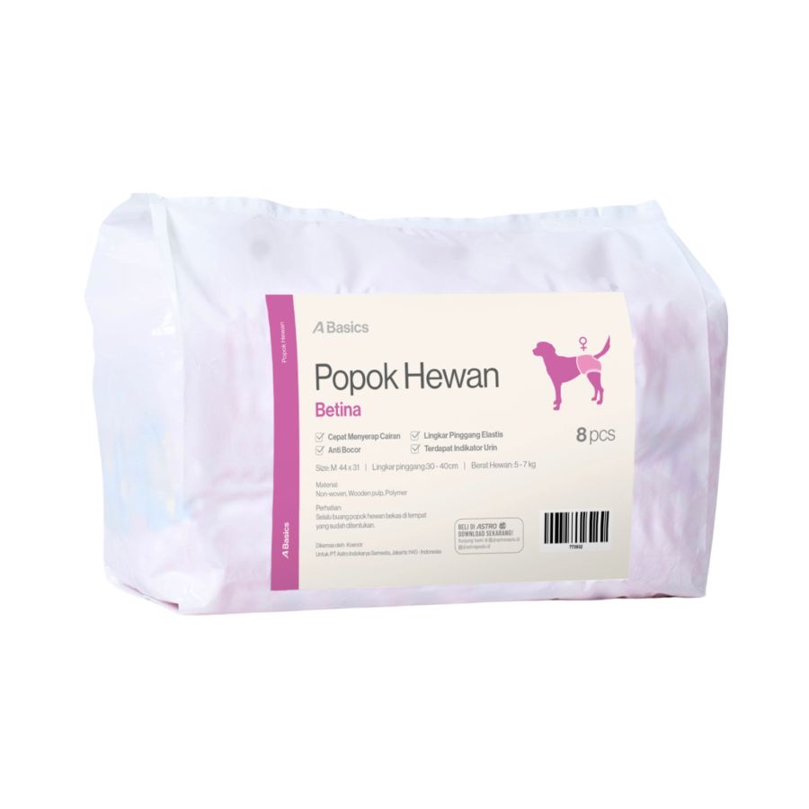 Popok Celana Anjing Betina M8 A Basics 1pack