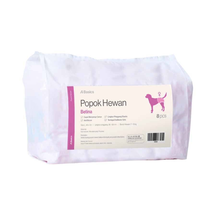 Popok Hewan Betina Size L - A Basics 8pcs