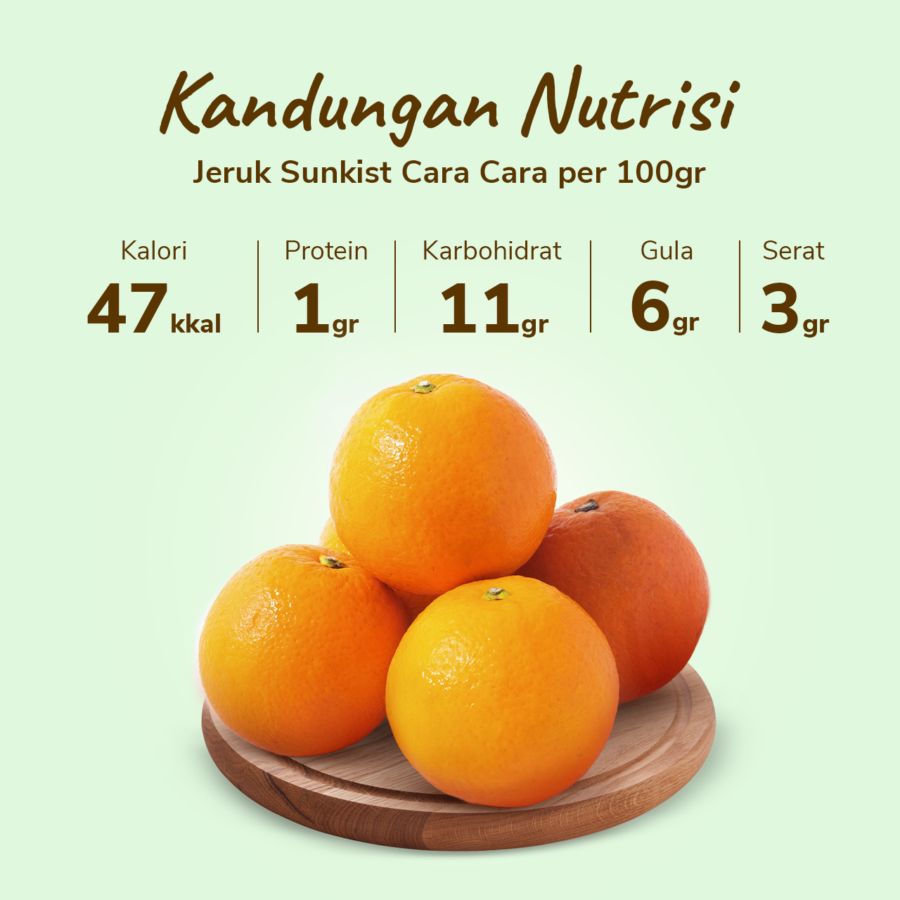 Jeruk Sunkist Cara Cara Seedless Astro Farm pack 3-6 pcs 850-950 gram