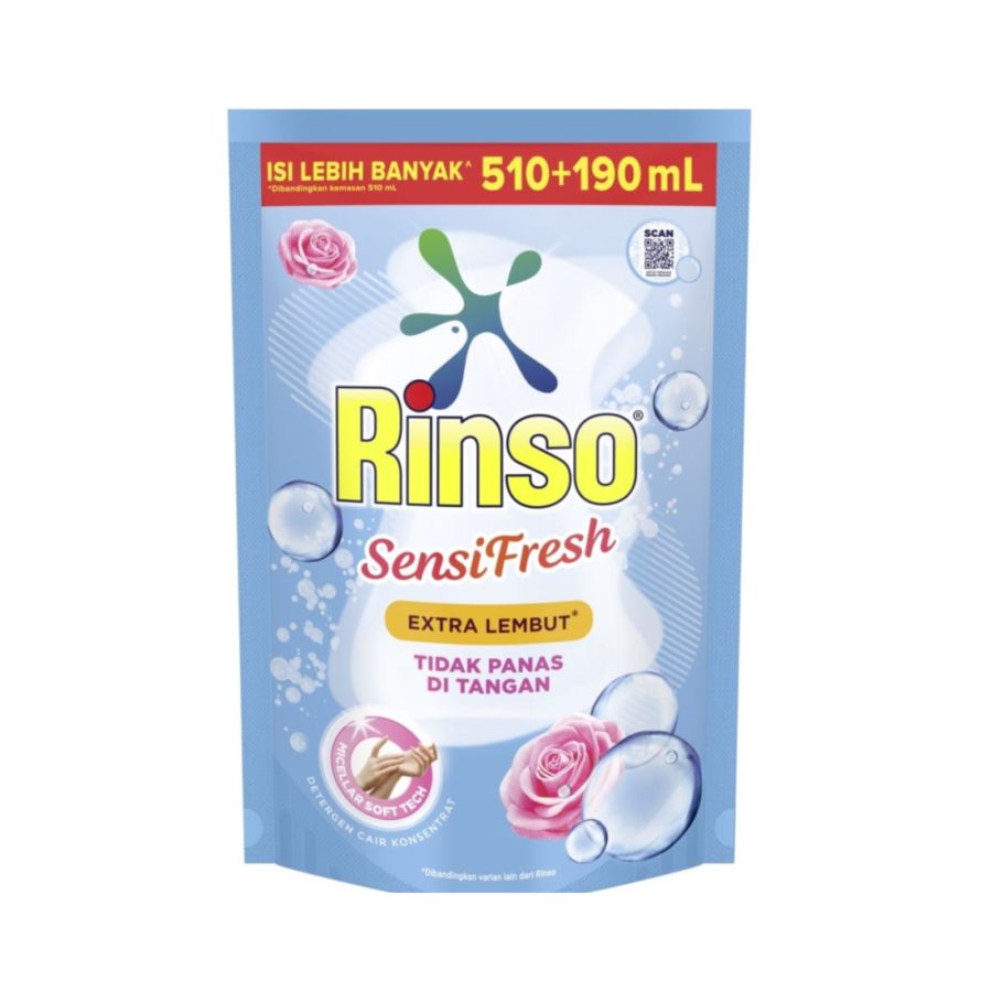 Rinso Molto Detergen Cair Sensi Fresh/Deterjen Cair  700ml