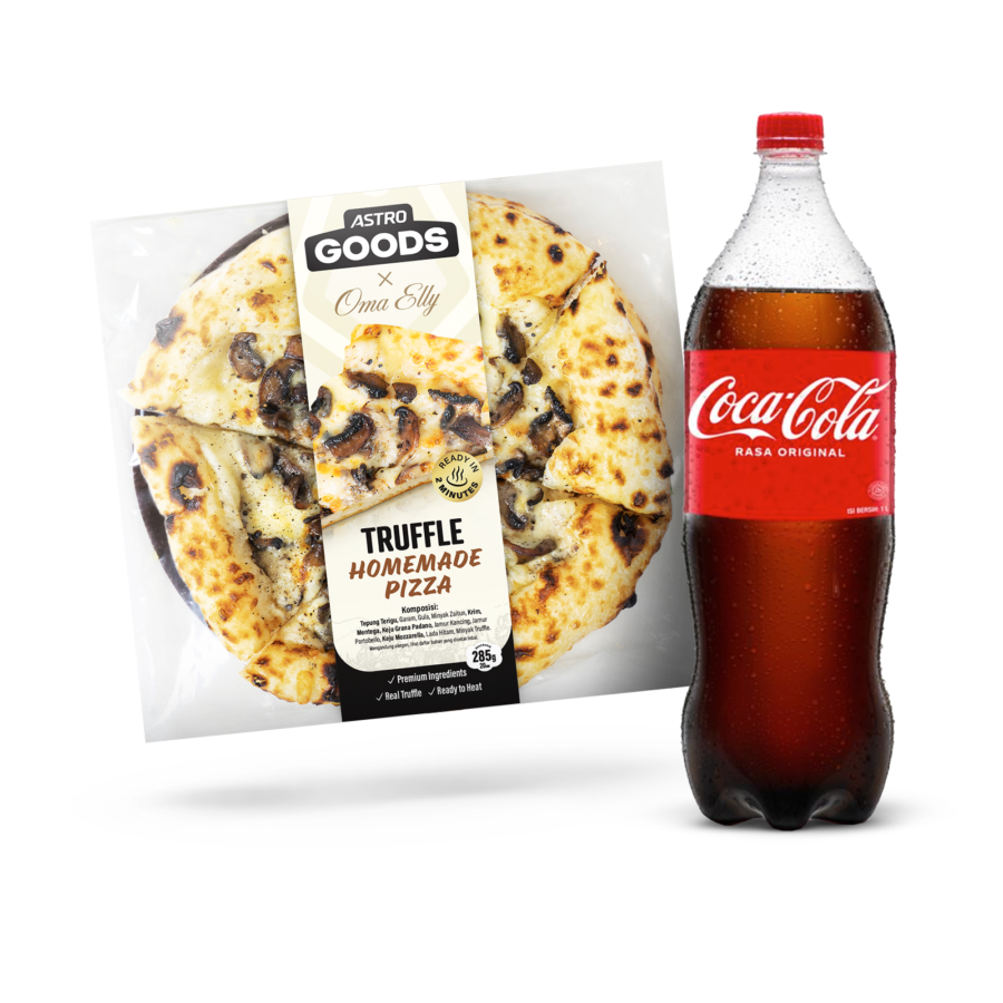 Bundle Oma Elly Truffle Pizza 20cm& Coca Cola Botol/Minuman Soda 1000ml