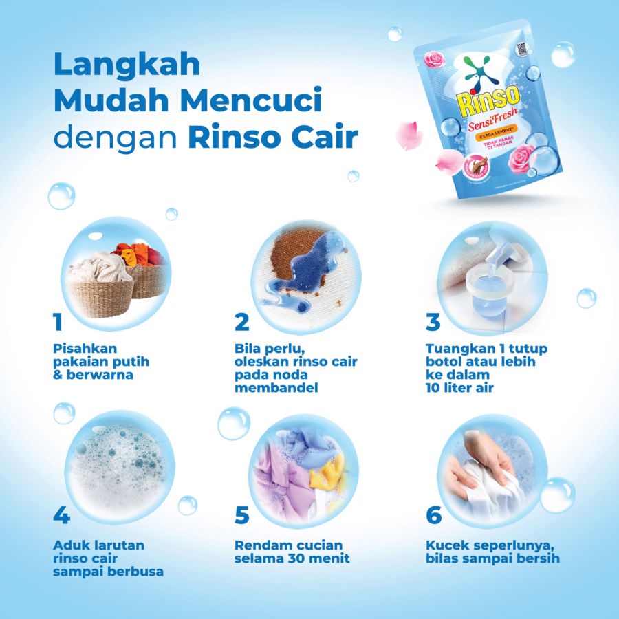 Rinso Sensi Fresh Deterjen Cair 700ml