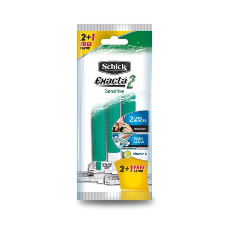 Schick Exacta 2 Sensitive 2 + 1 Hijau 1packs