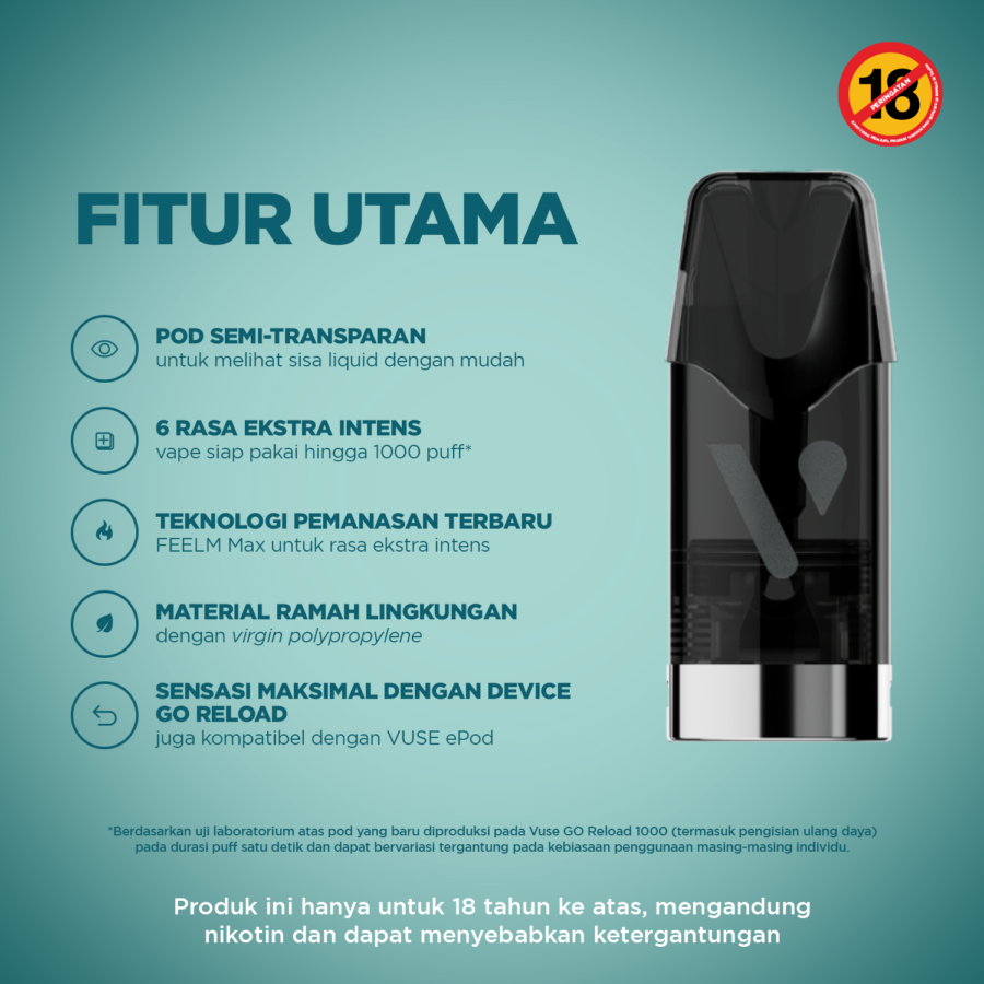 Vuse Pod Extra Intense Blueberry Ice Rokok Elektrik 1pack