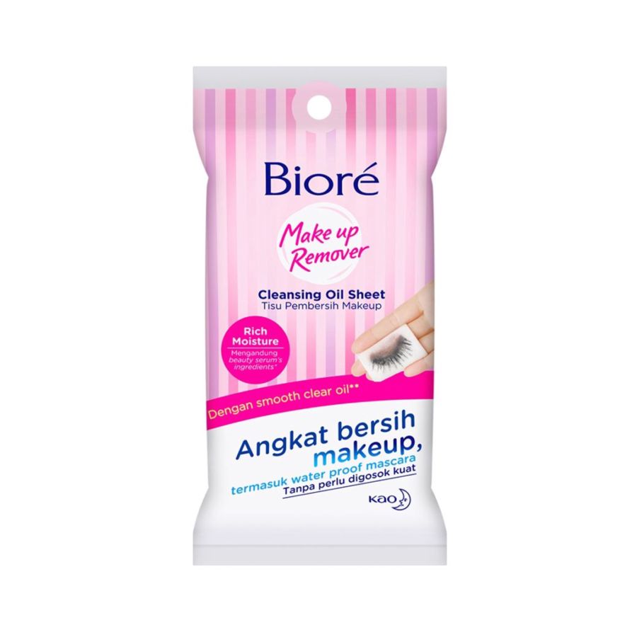 Biore Make Up Remover Tissue Untuk Make Up Waterproof Cleansing Oil Non Alcohol 10sheets