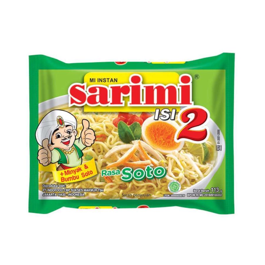 Sarimi Mie Kuah Soto Isi 2 Mie Instan 113gram
