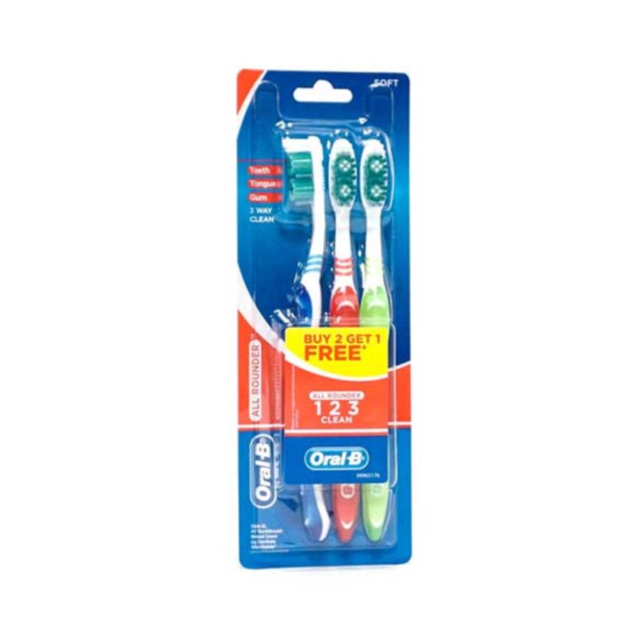 Oral B Tooth brush All Round 123 Clean 40 Soft 3pcs 1packs