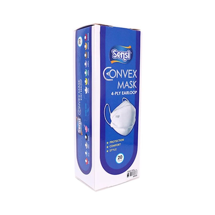 Sensi Masker Earloop Convex Mask 4 Ply Isi 20 + 10 Pcs 1pack