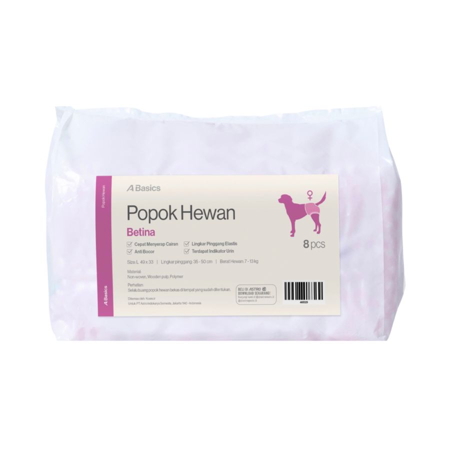 Popok Hewan Betina Size L - A Basics 8pcs