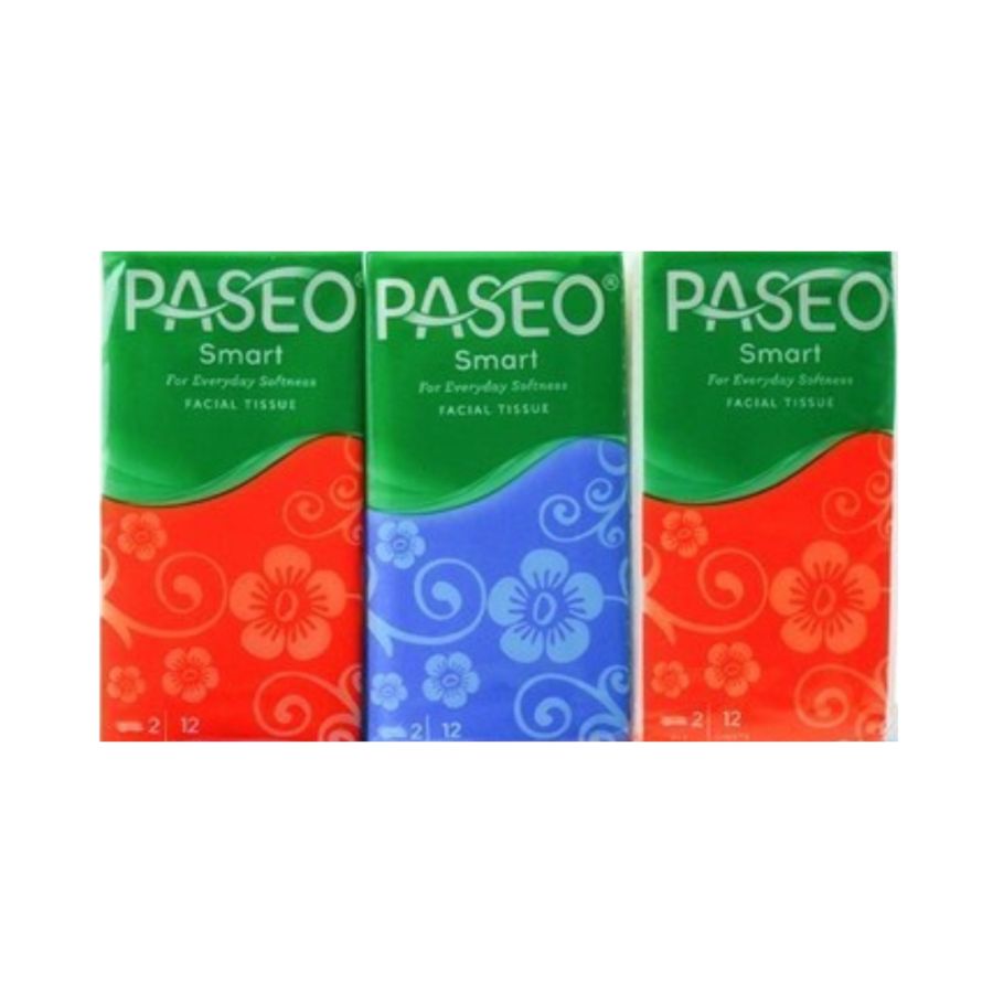 Paseo Smart Facial Hanky Non Perfumed 6 Packs 12's/Tisu Wajah