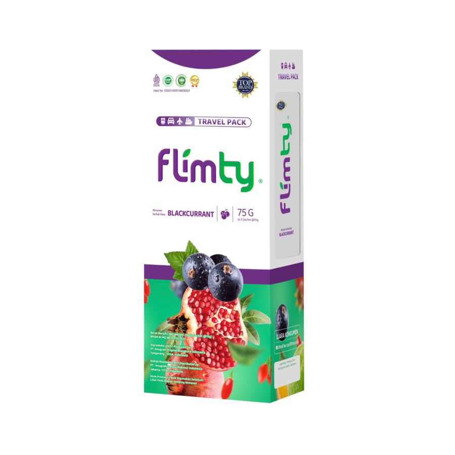 Flimty Fiber Blackcurrant Minuman Tinggi Serat 5sachets