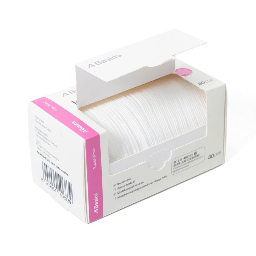 Kapas Wajah Berstekstur A Basics 80pcs