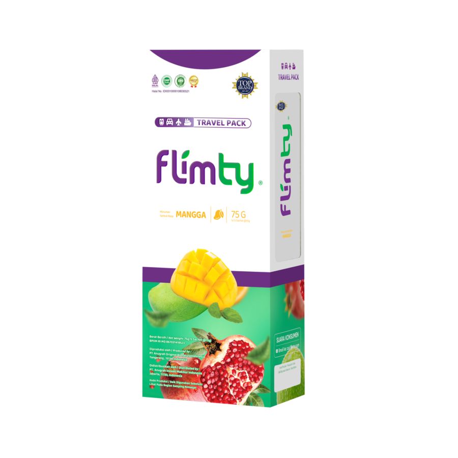 Flimty Fiber Travel Pack Mango Minuman Tinggi Serat 5sachets