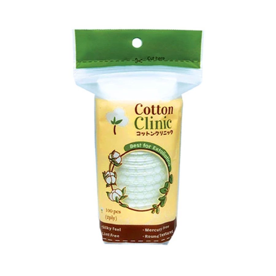 Cotton Clinic Kapas Tipis - Toner Pad Round Textured 2Ply  100pcs