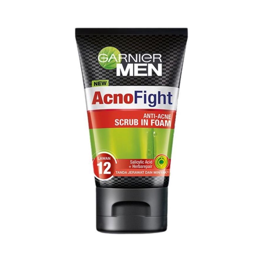 Garnier Men Face Wash Foam Acno Fight 12in1/Sabun Cuci Muka 100ml