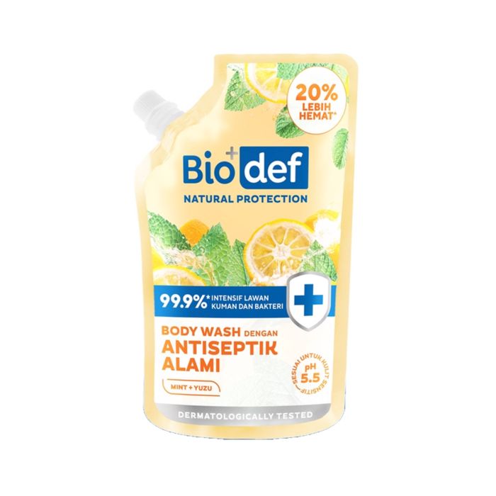 Biodef Natural Protection Mint+Yuzu Body Wash Antiseptik Alami Pouch