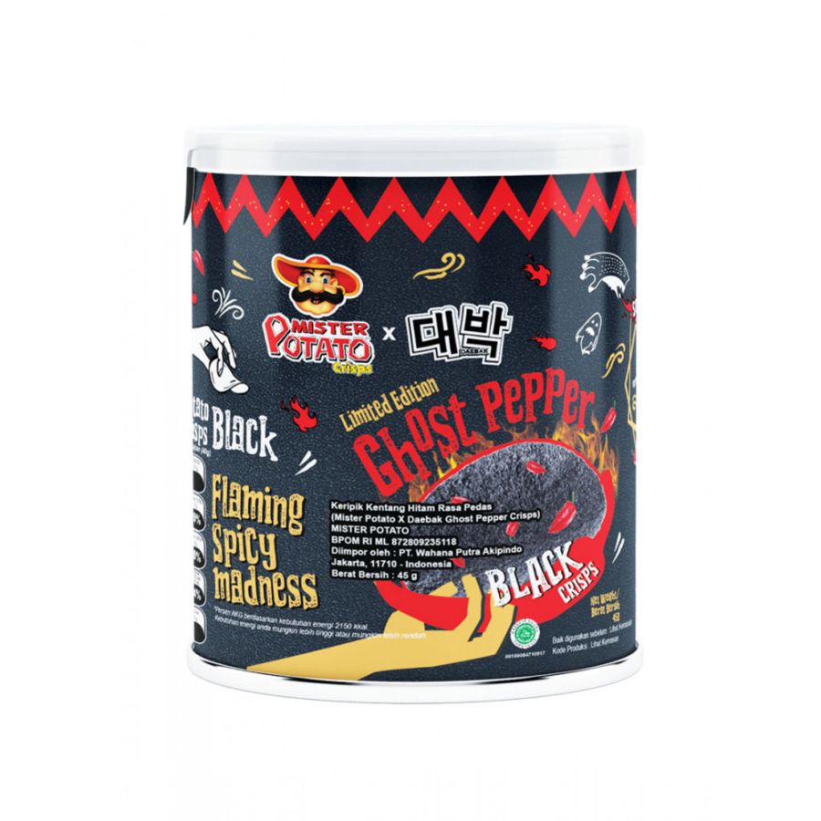 Mister Potato Ghost Pepper Black Crisps 45gram