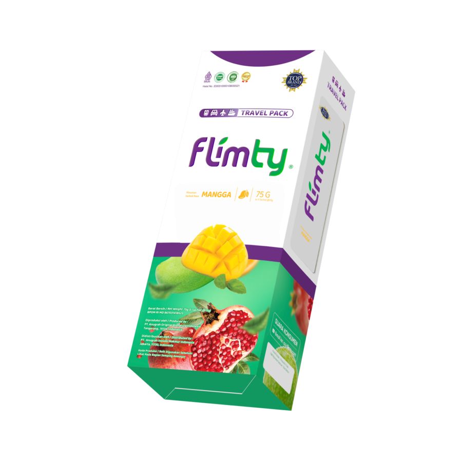 Flimty Fiber Travel Pack Mango Minuman Tinggi Serat 5sachets