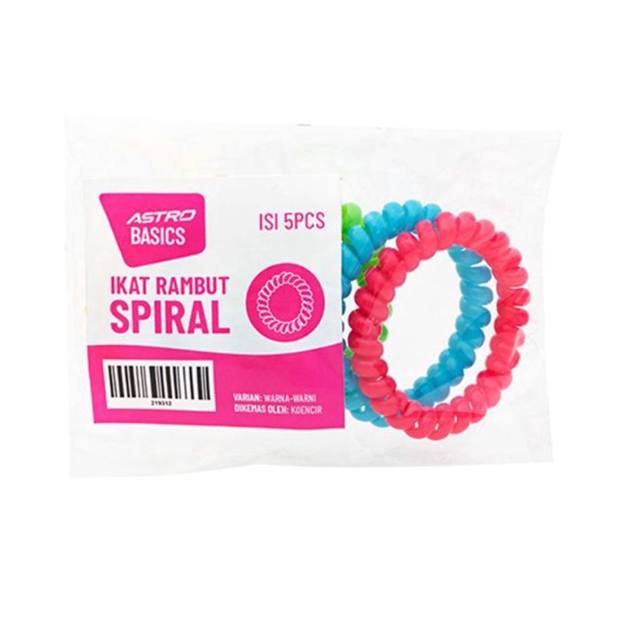 Ikat Rambut Spiral - Rainbow - Astro Basics 1packs