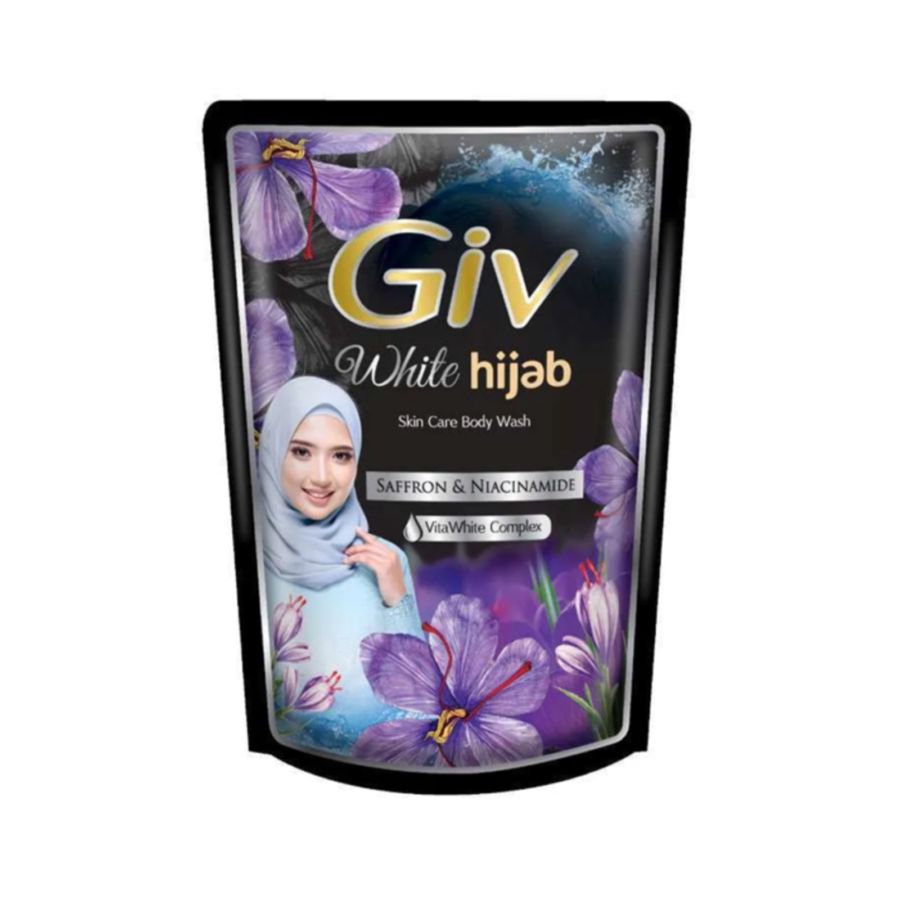 Giv White Hijab Saffton & Niacinamide Skincare Bodywash Refill 400ml