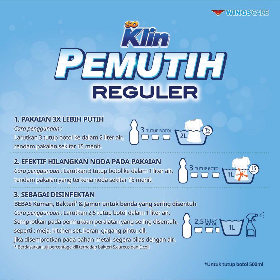SoKlin Pemutih Penghilang Noda Pakaian 1liter