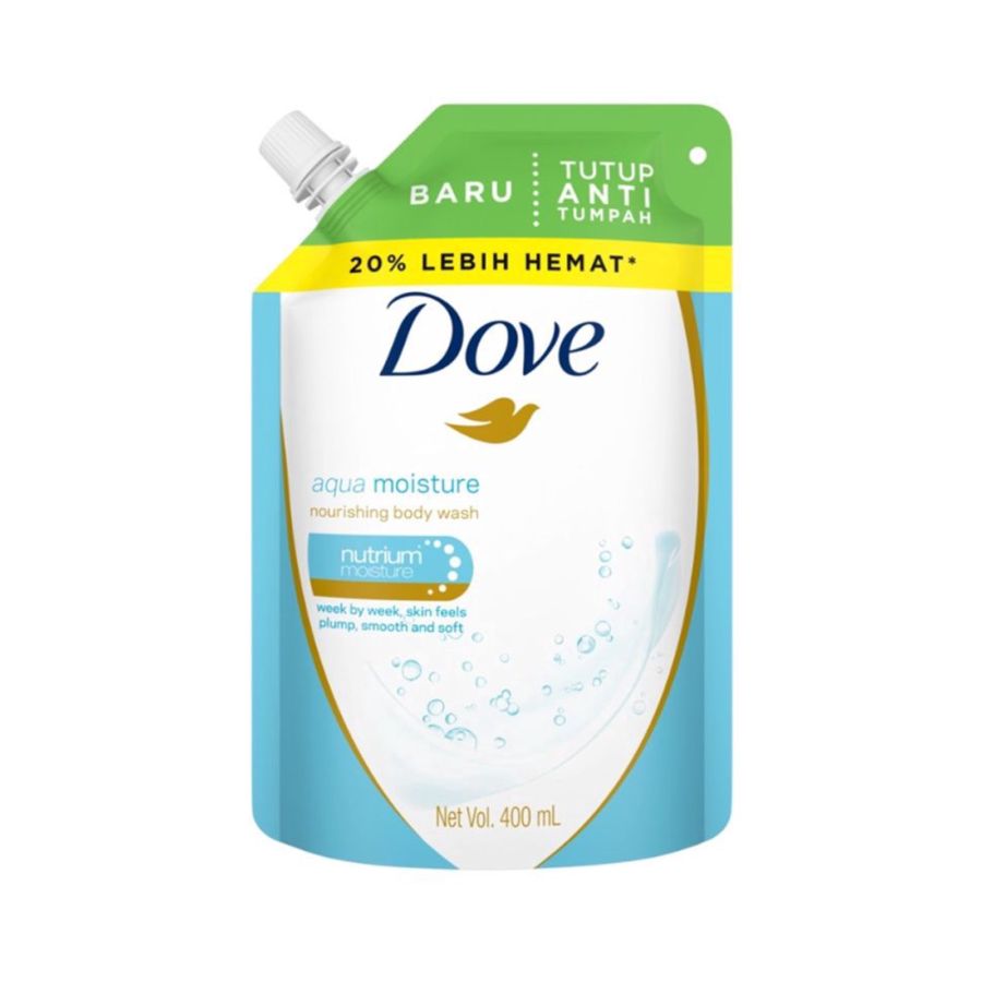 Dove Body Wash Aqua Moisture Refill/Sabun Mandi 400ml