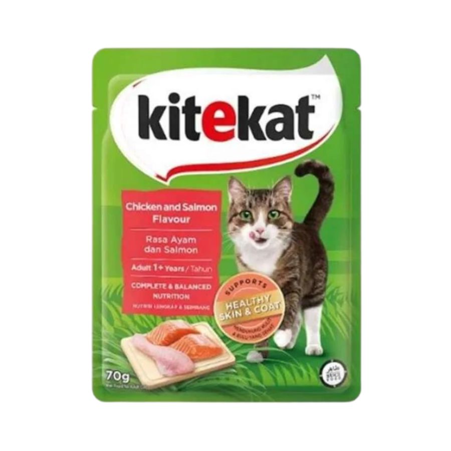 Kitekat Makanan Kucing Basah Rasa Ayam & Salmon 70gram