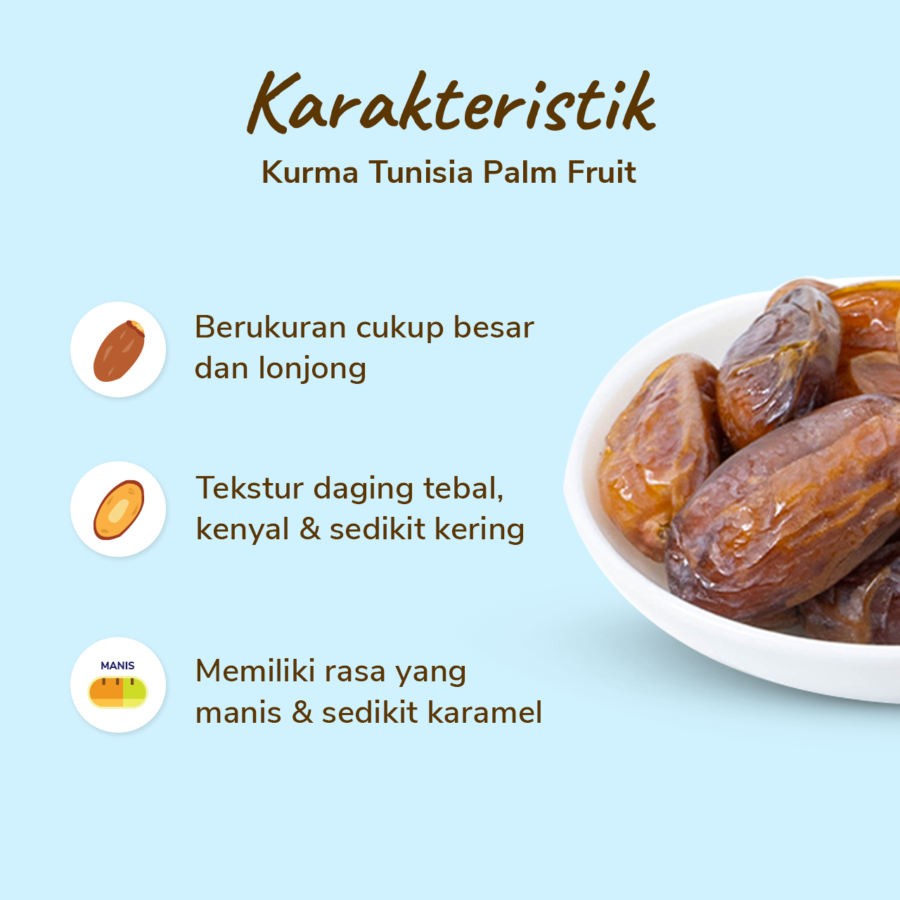 Kurma Tunisia Palm Fruit Exp 2026 500gram